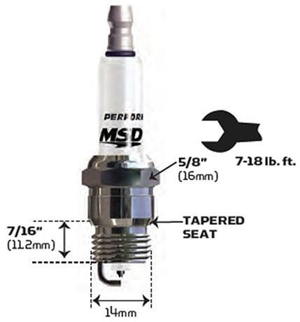 MSD Iridium Spark Plug 6IR5Y Resistor Type with Projected Tip (MSD3722) MSD3722