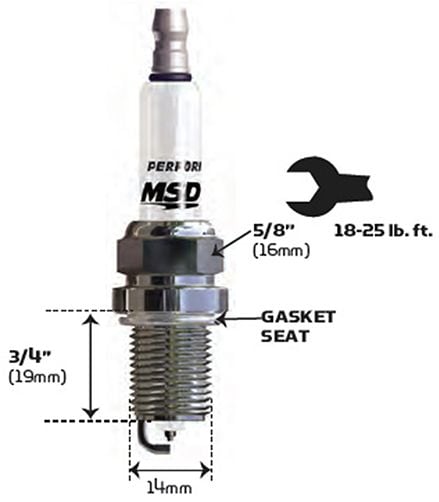 MSD Iridium Spark Plug 7IR4Y Resistor Type with Projected Tip (MSD3724) MSD3724