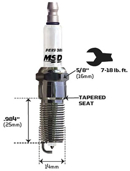 MSD Iridium Spark Plug 5IR6Y Resistor Type with Projected Tip (MSD3743) MSD3743