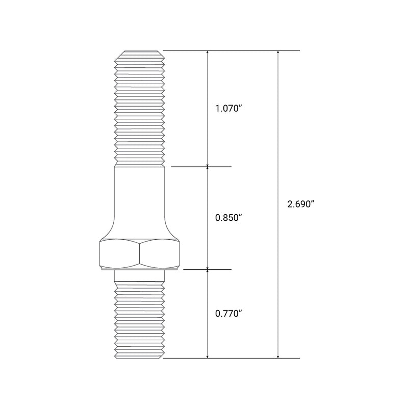 Proflow Rocker Arm Screw In Stud Kit, 7/16, Top 7/16-14 in., Bottom 7/16-20 in. Universal, Chevrolet, Ford, Holden V8, Set Of 16 - PFE-42288-16