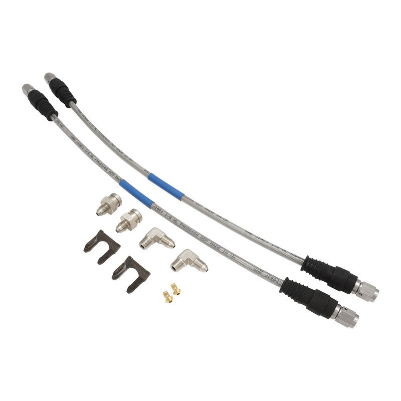 Proflow Brake Hose Kit, Stainless Steel Braided PTFE Hose, ADR App, Suit Wilwood Calipers, For Chevrolet Camaro 67-72, Or Universal 14 in 350mm, Pair - PFE-BH2050-SS-KIT PFE-BH2050-SS-KIT