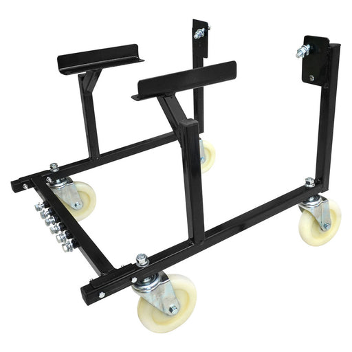 Proflow Engine Dolly Cradle, Heavy Duty, Black Powder coat, SB Ford with Heavy Duty 5 '' Nylon White Wheels, Kit - PFE-EN10148 PFE-EN10148