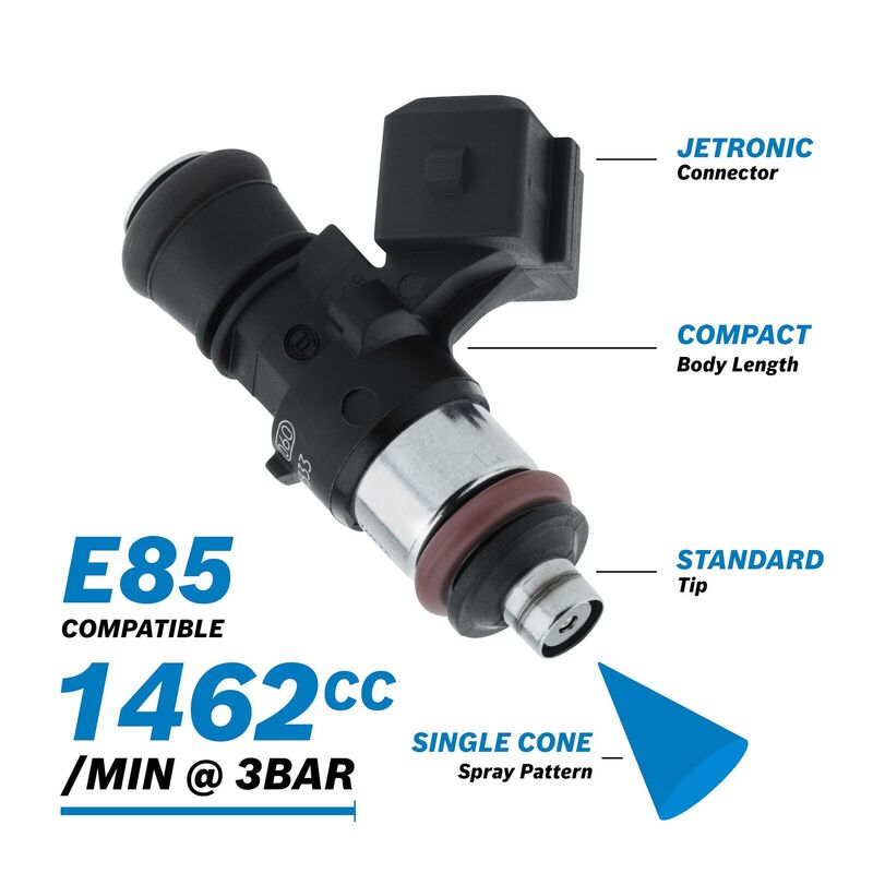 Proflow Bosch Motorsport Fuel Injector, 1462/1650cc, SS EV14 Jetronic, Short Body Length, 0280158333, Each - PFE-INJ333