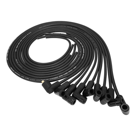 Proflow SuperMax Wire, Ignition Lead Kit, 8.5mm Spiral Core, Black, Ceramic 90 Deg Plug, Hei & Socket Cap, Universal, V8 with Separator Set - PFE-L85090BKC PFE-L85090BKC