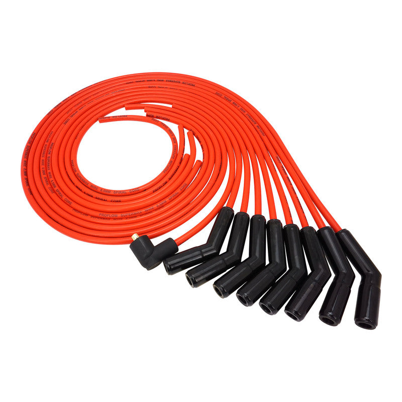 Proflow SuperMax Wire, Ignition Lead Kit, 8.5mm Spiral Core, Red, Ceramic 135 Deg Plug, Hei & Socket Cap, Universal, V8 with Separator Set - PFE-L85135RC PFE-L85135RC