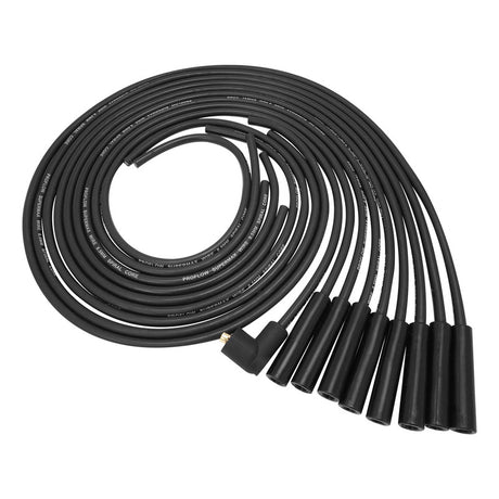 Proflow SuperMax Wire, Ignition Lead Kit, 8.5mm Spiral Core, Black, Straight Plug, Hei & Socket Cap, Universal, V8 with Separator Set - PFE-L85180BK PFE-L85180BK