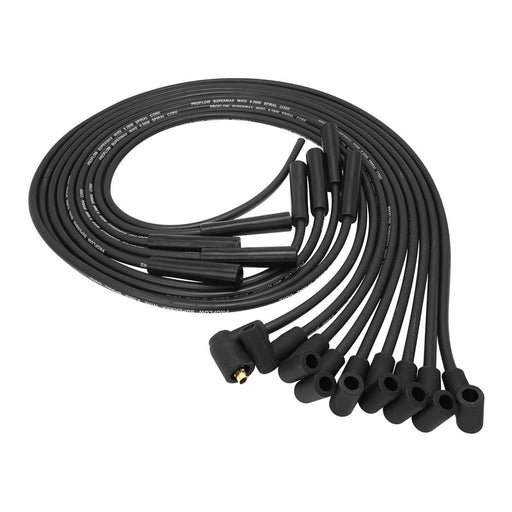 Proflow SuperMax Wire, Ignition Lead Kit, 8.5mm Spiral Core, Black, Dual Fit Straight & 90 Deg Plug, Hei & Socket Cap, Universal, V8 with Separators - PFE-L851890BK PFE-L851890BK