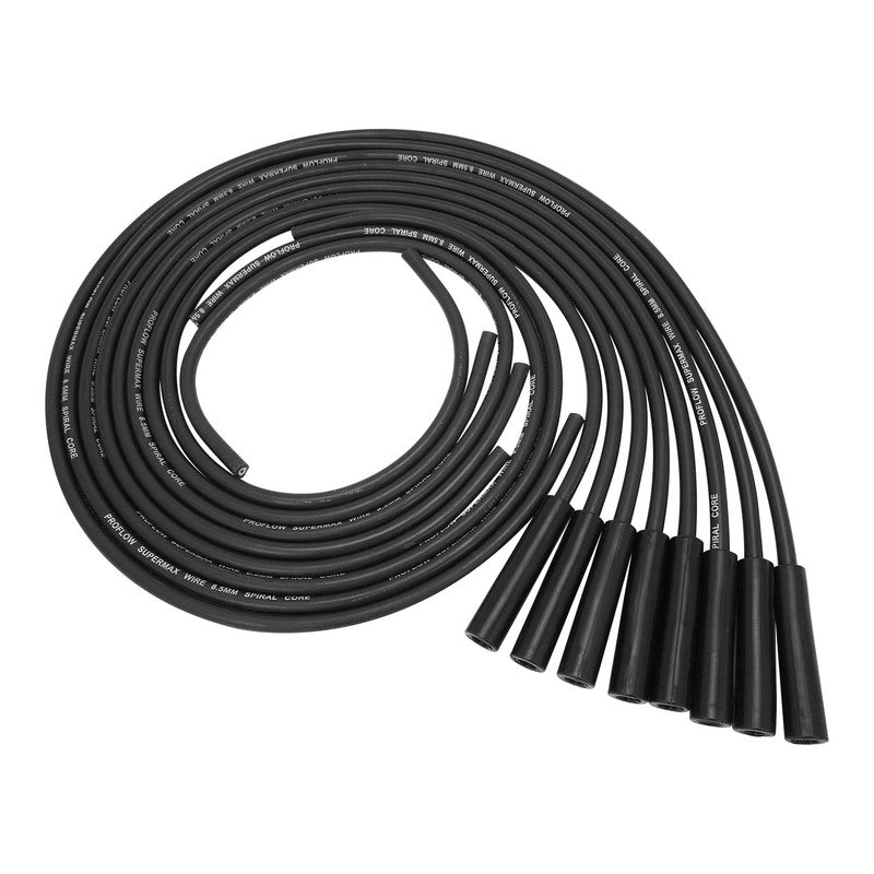 Proflow SuperMax Wire, Ignition Lead Kit, 8.5mm Spiral Core, Black, Coil Relocation Kit, Cut To Length, LS Chevrolet, Holden Commodore, Set - PFE-L85LSCTFBK PFE-L85LSCTFBK
