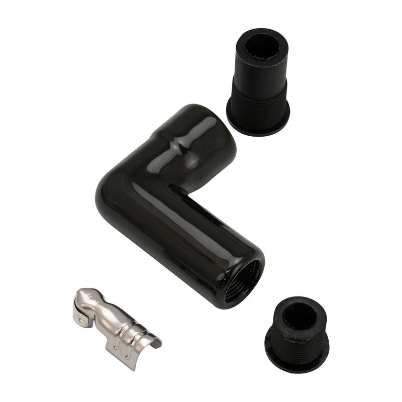 Proflow SuperMax Wire, 90 Degree Ceramic Spark Plug Boot and Terminal, 2 Boots, 2 Terminals, Pair - PFE-L90SPCTKT