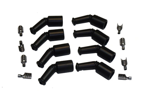 Proflow SuperMax Wire, LS Ignition Coil Boot and Terminal, Black 135 Deg, Chev For Holden, LS, 8 Boots, 8 Terminals, Kit - PFE-LLSCBTKT PFE-LLSCBTKT