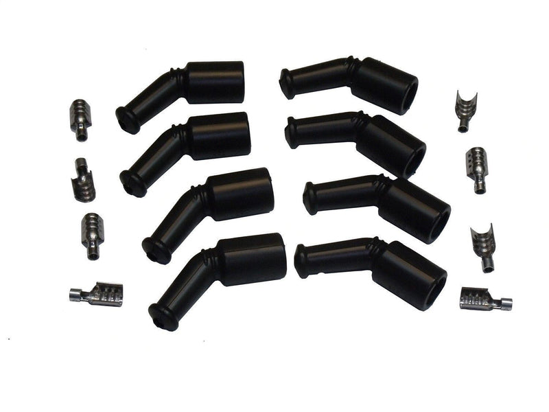 Proflow SuperMax Wire, LS Ignition Coil Boot and Terminal, Black 135 Deg, Chev For Holden, LS, 8 Boots, 8 Terminals, Kit - PFE-LLSCBTKT PFE-LLSCBTKT