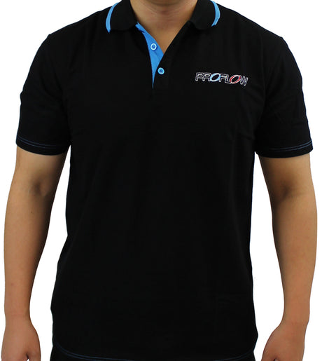 Proflow Polo Shirt, Polyester, Short Sleeve, Logo Black. Blue Collar, Men's X Small - PFE-POLO-XS PFE-POLO-XS