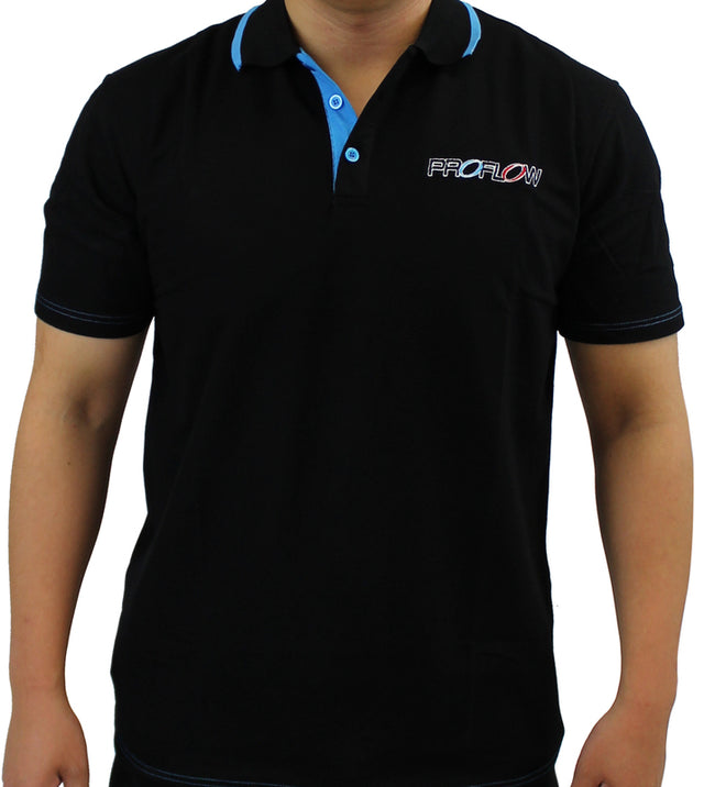 Proflow Polo Shirt, Polyester, Short Sleeve, Logo Black. Blue Collar, Men's X Small - PFE-POLO-XS PFE-POLO-XS