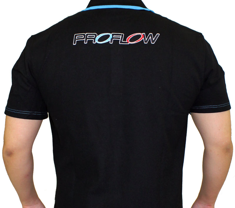Proflow Polo Shirt, Polyester, Short Sleeve, Logo Black. Blue Collar, Men's X Small - PFE-POLO-XS