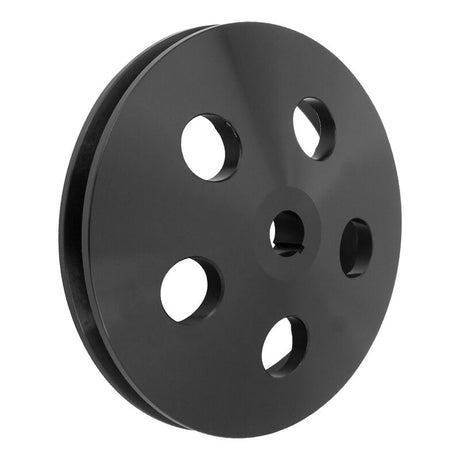 Proflow Power Steering Pulley, V-belt Style, Single Groove, Type 2 Pump .665in Press Fit, 5.80 in. O.D, Chev, Aluminum, Black - PFE-R3722BK PFE-R3722BK