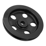 Proflow Power Steering Pulley, V-belt Style, Single Groove, Type 2 Pump .665in Press Fit, 5.80 in. O.D, Chev, Aluminum, Black - PFE-R3722BK
