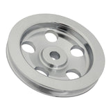Proflow Power Steering Pulley, V-belt Style, Single Groove, Type 2 Pump .665in Press Fit, 5.80 in. O.D, Chev, Aluminum Chrome, - PFE-R3722C