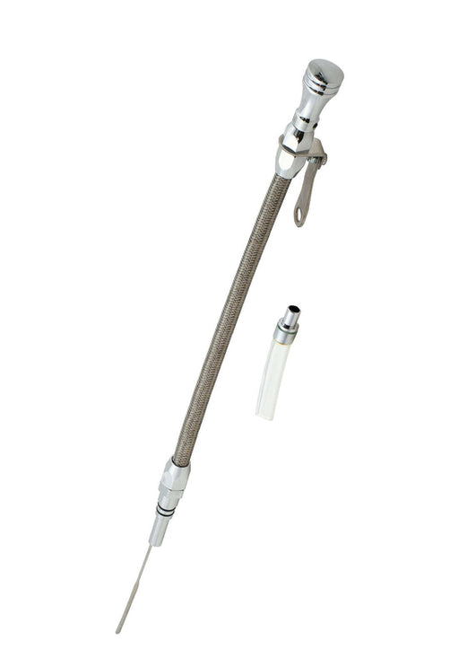Proflow Engine Dipstick, Braided Stainless Steel Aluminium Finish Handle, For Chevrolet, Big Block, Each - PFE-R5003 PFE-R5003