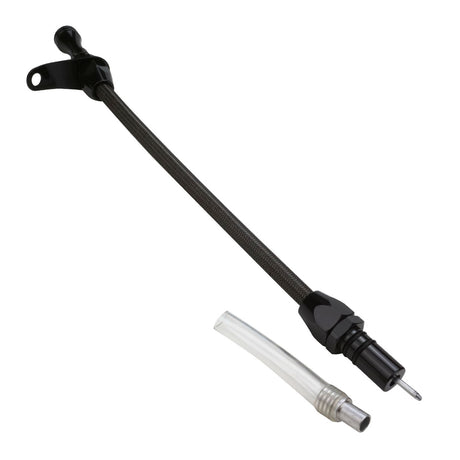 Proflow Transmission Dipstick, Black Braided Stainless Steel, Bellhousing Mount TH350, Case Fill, Each - PFE-R5004BK PFE-R5004BK