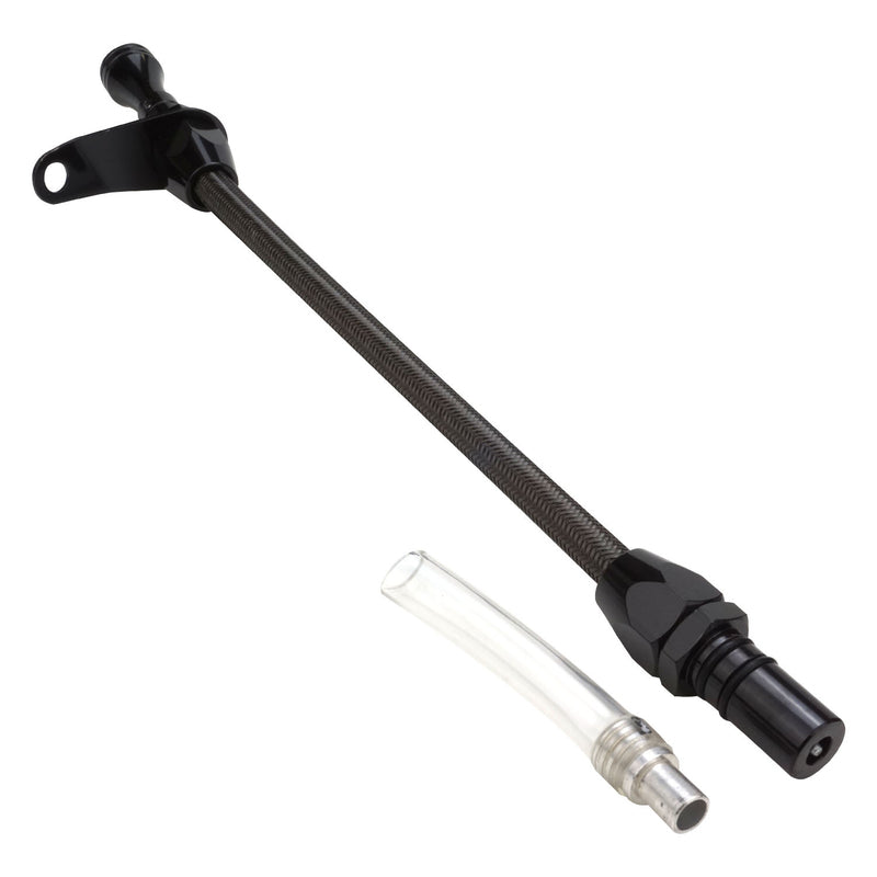 Proflow Transmission Dipstick, Braided Stainless/Black Steel, Bellhousing Mount, 700R4, 4L60E, Each - PFE-R5006BK PFE-R5006BK