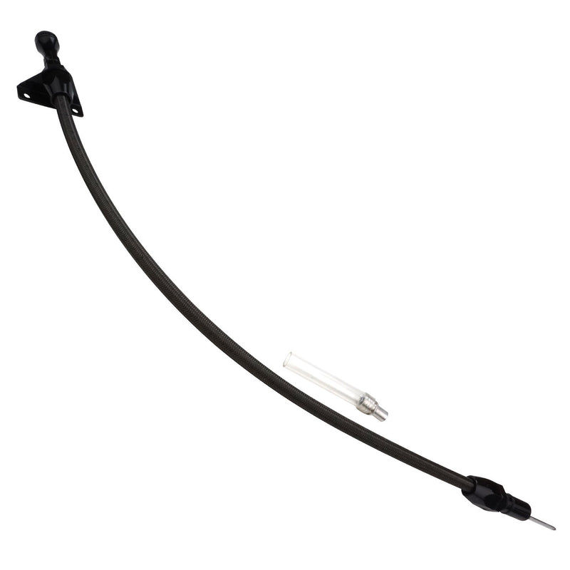 Proflow Transmission Dipstick, Braided Stainless Steel, Black, Black Handle, Firewall Mount, For Chrysler, A-904, Each - PFE-R5108BK PFE-R5108BK