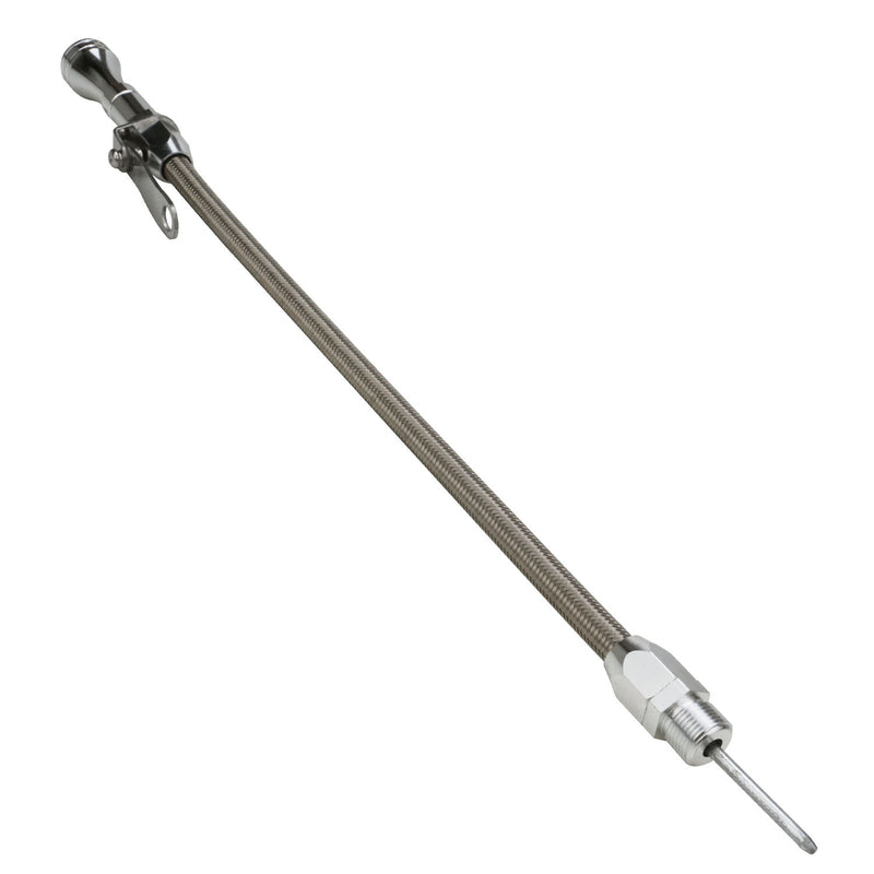 Proflow Engine Oil Dip Stick Stainless Steel Flexible For Ford 289-351, 302-351C, 390-428, 429-460, with Aftermarket Pan, 5/8"-18 With Screw-In , Each - PFE-R5109 PFE-R5109