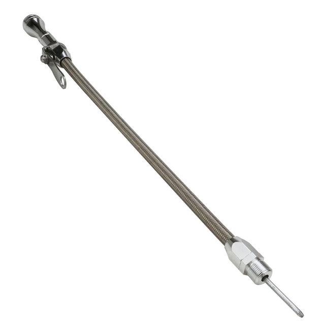 Proflow Engine Oil Dip Stick Stainless Steel Flexible For Ford 289-351, 302-351C, 390-428, 429-460, with Aftermarket Pan, 5/8"-18 With Screw-In , Each - PFE-R5109 PFE-R5109
