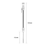 Proflow Engine Oil Dipstick Universal, Steel, Chrome Handle, 1/4 in. NPT Fitting - PFE-R5110