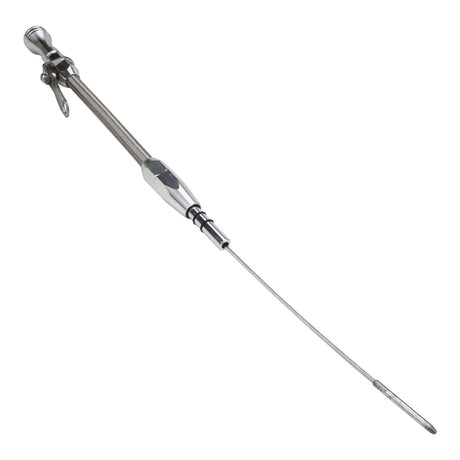 Proflow Engine Dipstick, Braided Stainless Steel, Tumble Polished, Press-In, For Ford, Small Block Windsor, Each - PFE-R5111 PFE-R5111