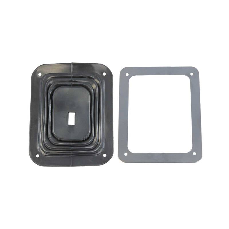 Proflow Universal Shifter Boot, Small 5-1/2" x 6-3/4" Black Rubber, Chrome Plate, Each - PFE-SB9986 PFE-SB9986