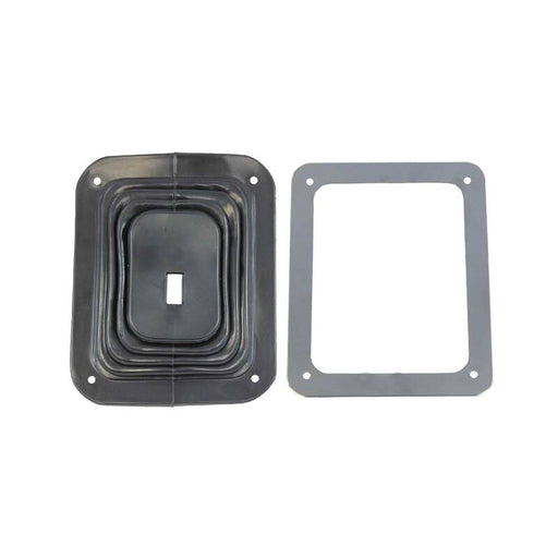 Proflow Universal Shifter Boot, Small 5-1/2" x 6-3/4" Black Rubber, Chrome Plate, Each - PFE-SB9986 PFE-SB9986
