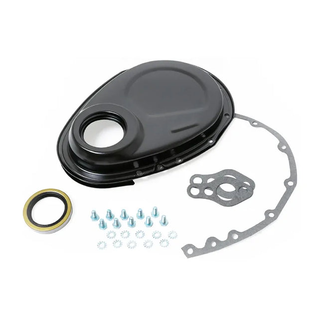 Proflow Timing Chain Cover Kit, SB For Chevrolet with Seal & Gaskets , Hardware (Black Steel), Kit - PFE-TC7122BKKIT PFE-TC7122BKKIT