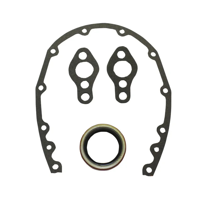 Proflow Timing Chain Cover Kit, SB For Chevrolet with Seal / Gaskets / Hardware (Chrome Steel) - PFE-TC7122KIT