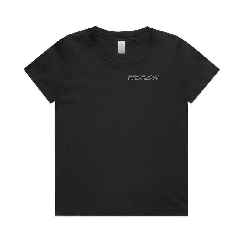 Proflow Logo T-Shirt, Cotton, Black, Youth Size 8, Each - PFE-TSHIRT2-Y8