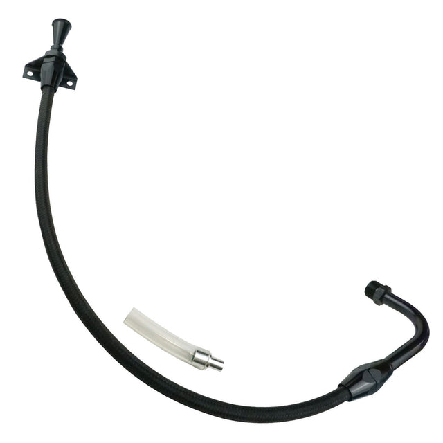 Proflow Transmission Dipstick, Braided Stainless Black, Billet Handle, Firewall Mount, C4,C10, Pan Fill, Each - PFE-XTD-30C4FMPAN PFE-XTD-30C4FMPAN