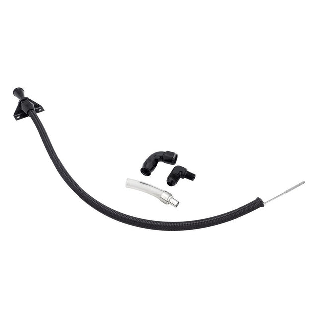 Proflow Transmission Dipstick, Braided Stainless Black, Billet Handle, F/W & B/H Mounts Supplied, C4,C10, Front Pan Fill, Semi Finished, Kit - PFE-XTD-30C4PANSF PFE-XTD-30C4PANSF