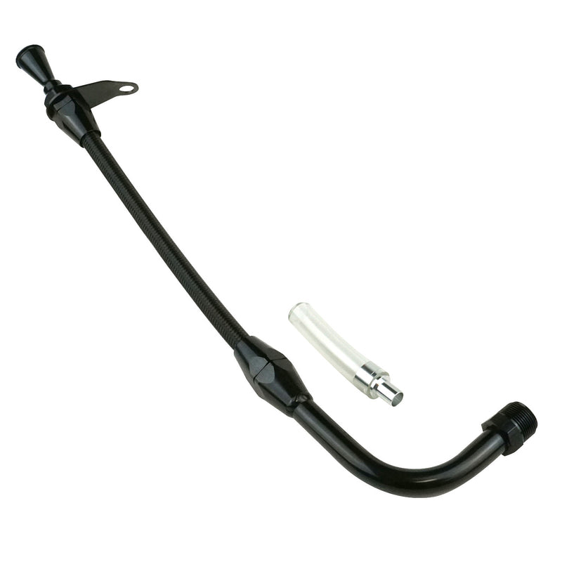 Proflow Transmission Dipstick, Braided Stainless Black, Billet Handle, Transmission Mount, For Ford C-4, C10, Pan-Fill, Each - PFE-XTD-30C4TMPAN PFE-XTD-30C4TMPAN