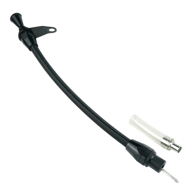 Proflow Transmission Dipstick, Braided Stainless Black , Billet Handle, Bellhousing Mount, GM Powerglide, Each - PFE-XTD-30PGTM PFE-XTD-30PGTM