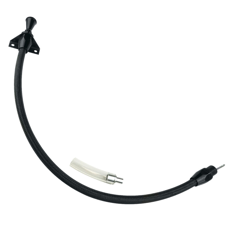 Proflow Transmission Dipstick, Braided Stainless Black , Billet Handle, Firewall Mount For Chevrolet, 700R4, Each - PFE-XTD-3700FM PFE-XTD-3700FM