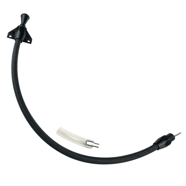Proflow Transmission Dipstick, Braided Stainless Black , Billet Handle, Firewall Mount For Chevrolet, 700R4, Each - PFE-XTD-3700FM PFE-XTD-3700FM