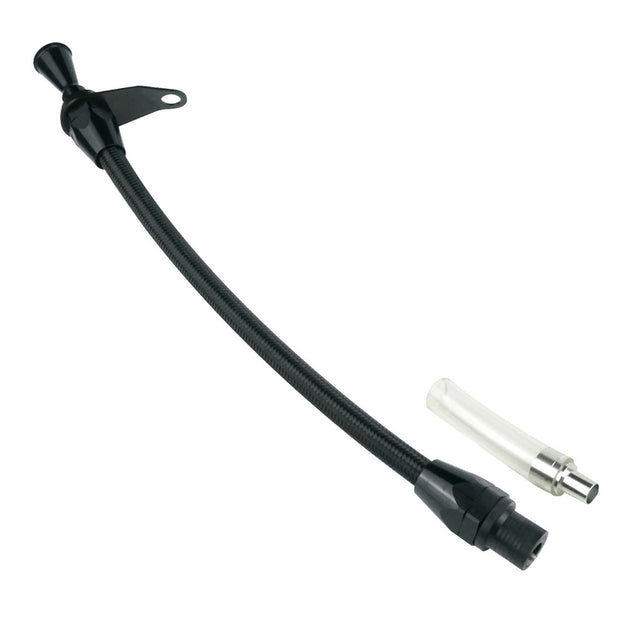 Proflow Transmission Dipstick, Braided Stainless Black , Billet Handle,, Transmission Mount For Chrysler, A-904, Each - PFE-XTD-3904TM PFE-XTD-3904TM