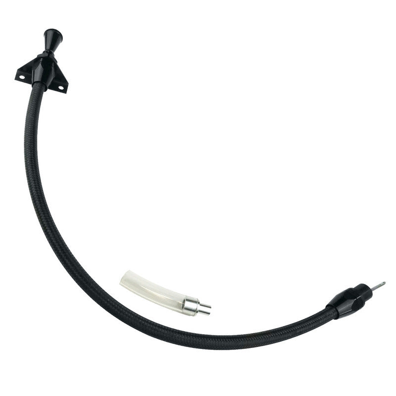 Proflow Transmission Dipstick, Braided Stainless Black, Billet Handle ,Firewall Mount, For Ford Falcon XR6 XR8, AOD, Each - PFE-XTD-3AODFM PFE-XTD-3AODFM