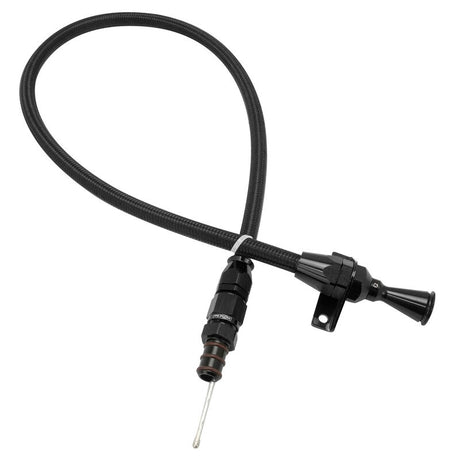 Proflow Transmission Dipstick, Braided Stainless Black, For Holden Commodore VE-VF, GM 6L80/6L80E, Billet Handle, Universal Firewall Mount, Each - PFE-XTD-6L80EFM PFE-XTD-6L80EFM