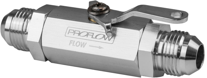 Proflow Valve, Shut-Off, Aluminium, Silver, -6 AN Male Threads, Each - PFE1000-06P