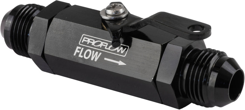 Proflow Valve, Shut-Off, Aluminium, Black, -8 AN Male Threads, Each - PFE1000-08B PFE1000-08B