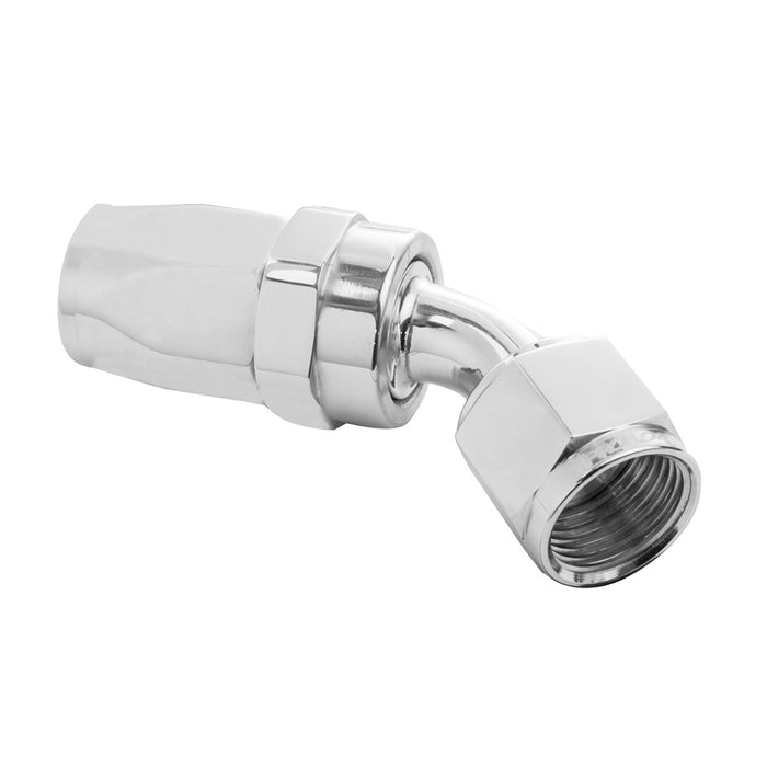 Proflow 45 Degree Hose End -04AN Hose to Female, Polished - PFE102-04HP