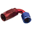 Proflow 120 Degree Hose End -08AN Hose to Female, Blue/Red - PFE104-08 PFE104-08