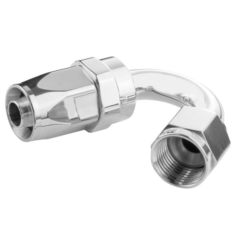 Proflow 150 Degree Hose End -08AN Hose to Female, Polished - PFE105-08HP PFE105-08HP