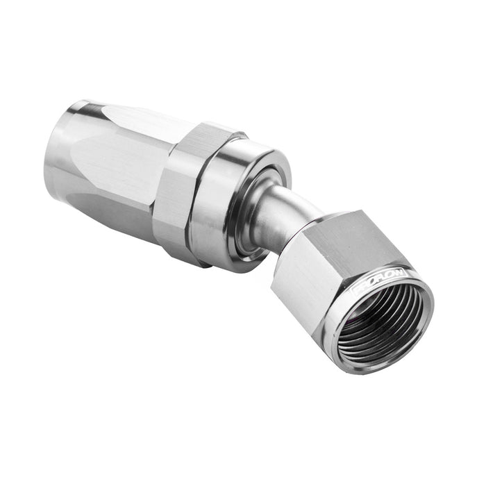 Proflow 30 Degree Hose End -04AN Hose to Female, Polished - PFE107-04HP