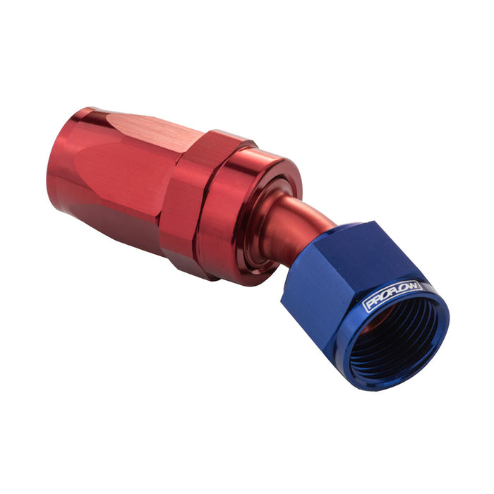 Proflow 30 Degree Hose End -04AN Hose to Female, Blue/Red - PFE107-04